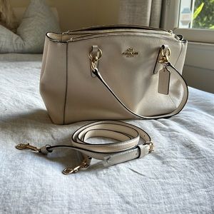 White Coach pebbled leather handbag